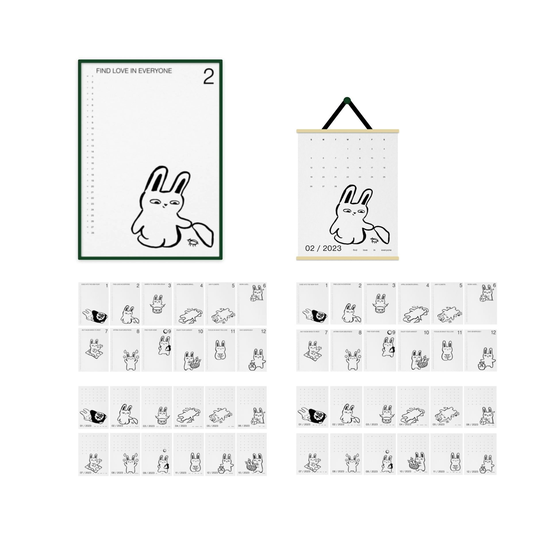 04.  Ink Rabbit Affirmations (Printable Posters)