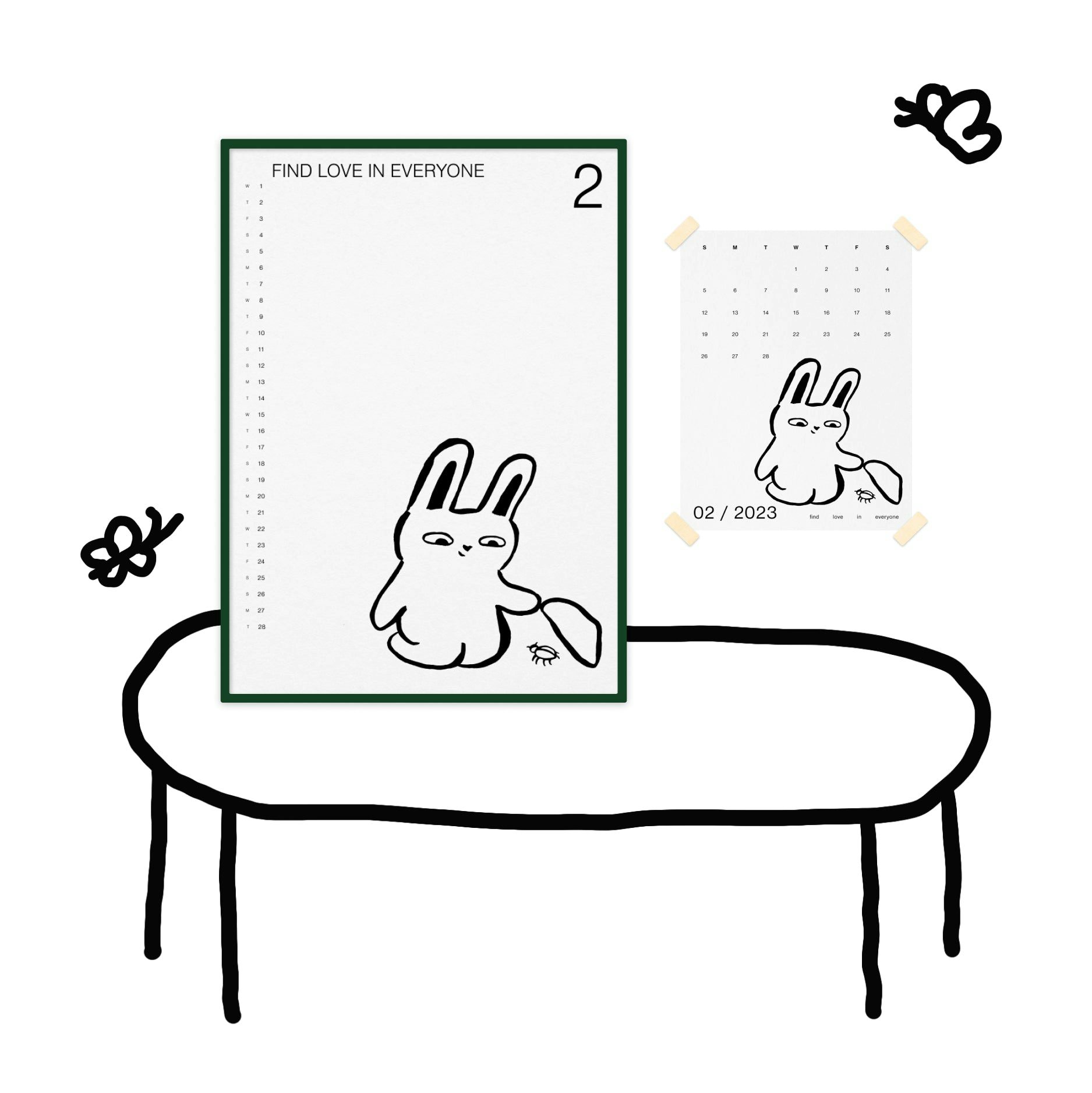 01.  Ink Rabbit Affirmations (Printable Posters)